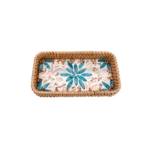 Modern Handmade Mother of Pearl Tray Decorative Luxury Platter for <b>Coffee</b> <b>Tables</b> Special Events and Boutique Interiors - Product Image 4