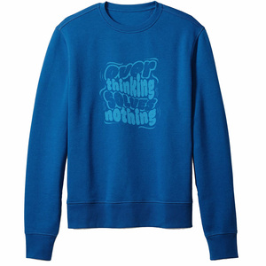 Men's Royal Blue Long Sleeve Crew Neck Pullover Sweatshirt 100% Polyester Fleece Winter Breathable Plus Size Regular Fit Solid - Product Image 3