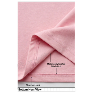 T-shirt court en coton rose sur mesure pour femmes, design uni, vêtements d'été pour femmes, t-shirts courts en gros - Product Image 3