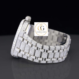 Best Quality Most Demanded White Iced Out Moissanite Diamond Watch for Street Fashion and Lifestyle Available at Export Price - Product Image 3