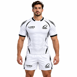 Custom <b>Rugby</b> League Uniform Set with Personalized Colors Number Printing Durable Polyester Fabric and Matching <b>Shorts</b> for Sports - Product Image 2