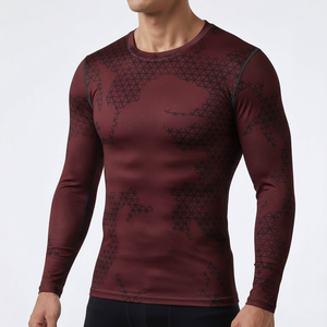 Custom Printed <b>Compression</b> <b>Shirt</b> <b>Men</b> Long Sleeve Workout Gym Wear OEM Manufacturer - Product Image 1