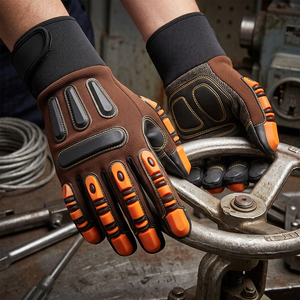 Guantes de Trabajo Industriales de Seguridad de Cuero Sintético de Alta Resistencia a la Vibración, Resistentes a Cortes e Impactos, Laminados con Spandex - Product Image 3