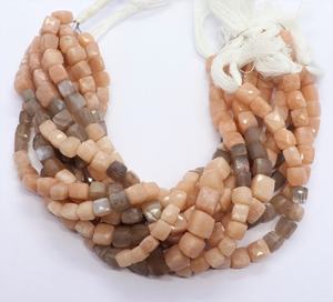 AAA Natural Multi Moonstone Faceted Cube Shape Beads 5.5-6.5 MM 3D Box <b>Gemstone</b> Beads 8 Inch Moonstone Beads Jewelry Making - Product Image 5
