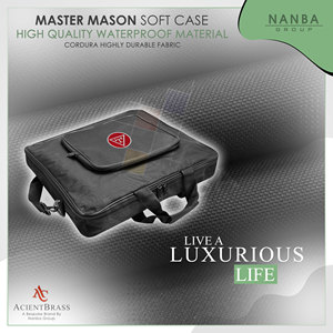 MM-WM Eco-friendly Classic Corduroy Zipper Lightweight Luxury Soft Case Masonic <b>Apron</b> Carrying Shoulder Bag / Regalia Kit Royal - Product Image 6