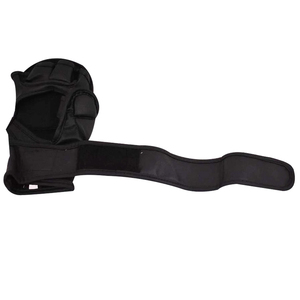 Gants de boxe MMA de bonne qualité, couleur noire, en cuir PU, design et taille personnalisables, légers, avec sangles de poignet réglables. - Product Image 5
