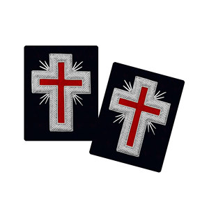 Past Commander Knights Templar Frock Coat Sleeve Insignia Silver | Masonic Regalia Accessories - Product Image 1