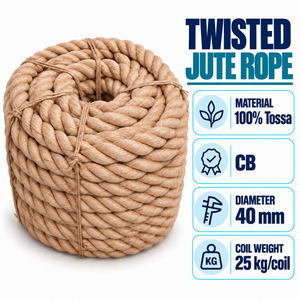 Corde en jute naturelle de 40 mm d'épaisseur pour la décoration et le jardinage, idéale pour l'arrimage et les commandes en gros - Product Image 3