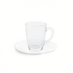 Taza de café Excelsa con platillo 9 cl, cristal transparente Florence, juego de 6 - Product Image 3