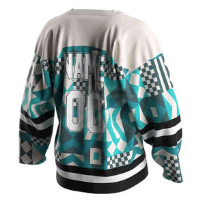 Ropa Deportiva Personalizada, Transpirable, 100% Poliéster, Sublimación, Sarga Bordada, Jersey de Hockey sobre Hielo, Se Acepta Logotipo OEM - Product Image 6