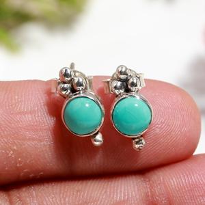 Pendientes Pequeños Románticos de Plata de Ley 925 de la Mejor Calidad 2026, con Turquesa de Arizona, para Mujeres y Niñas, Ideales para Uso Diario - Product Image 2