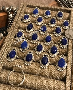 Designer 925 Sterling <b>Silver</b> Women's Engagement Party <b>Ring</b> Natural Lapis Lazuli Gemstone <b>Statement</b> Jewelry for Weddings - Product Image 2