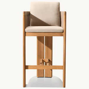 Ensemble de table de bar de jardin en teck et rotin moderne et luxueux, meubles d'extérieur durables pour la cour et le parc - Soria - Product Image 5