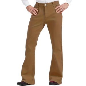 Pantalones de Hombre de Cintura Alta, Corte Ajustado, Estilo Campana, Cierre de Botones, 100% Algodón, Ligeros, Casuales de Oficina, OEM, ODM, Personalizados - Product Image 1