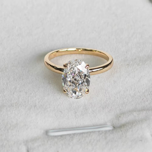 <b>925</b> Sterling <b>Silver</b> 18K Solid Gold Oval Cut Four Claw Setting Moissanite <b>Rings</b> Women's Wedding Jewelry For Anniversary Gift - Product Image 1