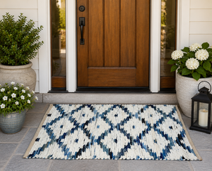 Offre spéciale : tapis de porte rectangulaire en coton et polypropylène, tapis de porte extérieur en maille en forme de D, idéal pour les portes d'entrée, les tables. - Product Image 1
