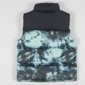 Chaleco Acolchado Personalizado con Estampado Tie Dye para Hombre, Chaqueta sin Mangas con Estampado de Mármol, Chaleco Cálido de Invierno con Cuello Alto, Estilo Urbano - Product Image 5