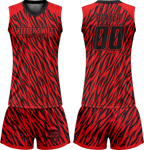 Tenue de volley-ball SpikeStorm Pro AeroSpike Elite, kit de volley-ball ThunderHit Premium, 100 % polyester, impression par sublimation intégrale - Product Image 1
