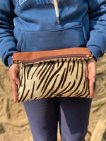 Nouveau Style occidental imprimé Animal fourrure en cuir téléphone portable sac à bandoulière de haute qualité à la mode véritable à la main fourrure en cuir sacs à bandoulière