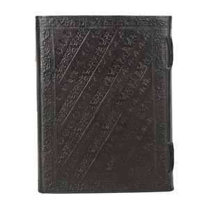 Mini Grimoire en Cuir Noir Véritable 7x10 Fait Main, Carnet Arbre de Vie et Cahier des Ombres avec Crayon - Cadeau - Product Image 3