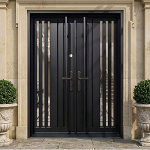 Minimalist-style wrought iron security door; rust-resistant powder-coated finish; easy to assemble; suitable for outdoor use. - Product Image 2