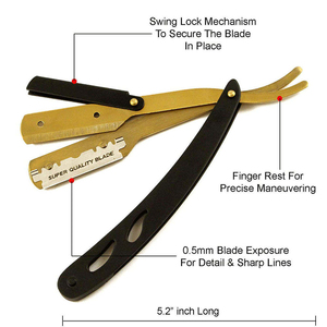 Barber <b>Razor</b> Disposable <b>Single</b> <b>Blade</b> Straight Edge Barber Shaving <b>Razors</b> Professional Stainless Steel Hair Remover Custom Logo - Product Image 6