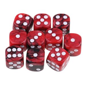 Dado de juego D6 estándar de 6 caras, hecho a mano, de resina con patrón, ecológico, portátil, con esquinas redondeadas de acrílico, para el juego Yahtzee - Product Image 1