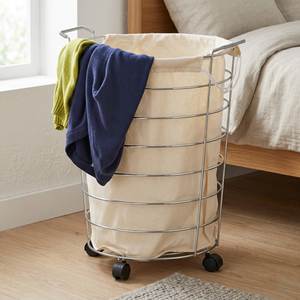 OEM Factory <b>Storage</b> Furniture Home <b>Storage</b> 60TC Bag rolling Basket Modern Laundry <b>Hamper</b> for Dirty Clothes Washing Shelf - Product Image 3