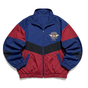 Men's Color Blocking <b>Racer</b> <b>Jacket</b> Zipper Front Stand Collar Windproof Sporty Style Autumn Polyester Material - Product Image 5