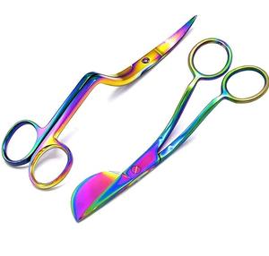 Tijeras de Costura con Hoja Curva Doble de 5.8 Pulgadas, Color Arcoíris, Aprobadas por ISO, con Mango Desplazado y Bolsa de Tela - Product Image 1