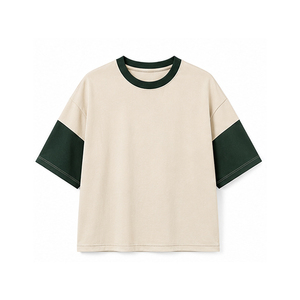 Camiseta de Corte Cuadrado para Mujer al por Mayor, Camiseta Casual de Manga Corta de Algodón Premium, Impresión de Logotipo Personalizado, Ropa de Marca Privada OEM ODM - Product Image 1