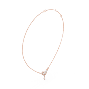 Collar con Colgante de Halo Floral de Moda en Oro Rosa de 18K con Diamante Cultivado en Laboratorio y Cadena con Colgante en Forma de Lágrima, Joyería Elegante para Mujer - Product Image 4