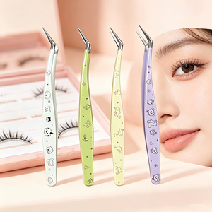 Pinzas de Alta Precisión para Injertos, Pinzas Multifuncionales de Acero Inoxidable para Injertos de Pestañas en Colores Pastel para Facilitar el Trabajo - Product Image 5