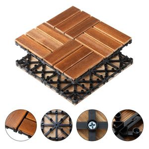 27pcs Wood <b>Interlocking</b> Deck <b>Tiles</b> 11.8"x11.8" Fireproof Waterproof <b>Flooring</b> for Indoor & Outdoor Patio Wood <b>Flooring</b> for Patio - Product Image 5