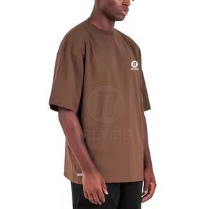 เสื้อยืดทรงหลวมไหล่ตก คุณภาพดีที่สุด ผ้าฝ้าย 100% ระบายอากาศได้ดี สวมใส่สบายๆ สำหรับผู้ชาย เหมาะสำหรับฤดูร้อน - Product Image 3