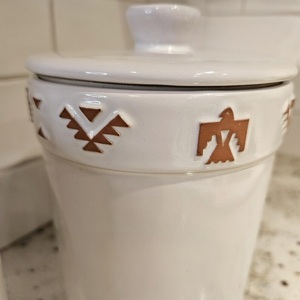 <b>Decorative</b> Pattern Storage Canister With Airtight Lid Smooth Finish Space Saving Stackable Design Stylish <b>Kitchen</b> Organizer - Product Image 3
