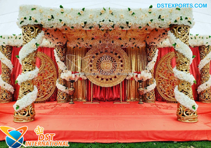Mandap de Boda del Sur de la India con Diseño de Mariposas, Hermosa Decoración de Mandap de FRP con Diseño de Mariposas, Compre Mandap Tradicional de Mariposas en Nueva Zelanda - Product Image 2