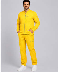 Blouse médicale en coton premium pour homme, fermeture éclair intégrale, manches longues, uniforme d'hôpital, coupe moderne, tenue de travail pour médecins et infirmiers, directement de l'usine - Product Image 4