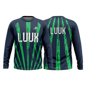 Haut de sport personnalisé à compression respirant à manches longues avec logo imprimé sur mesure, séchage rapide, 100 % polyester, design simple - Product Image 3