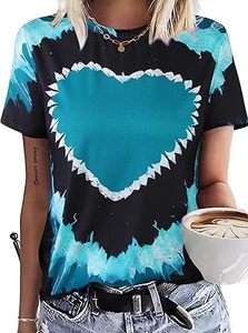 Camiseta Tie Dye de Manga Corta con Cuello Redondo, Estilo Casual y Holgado, 100% Algodón Orgánico, para Mujer, OEM - Product Image 6