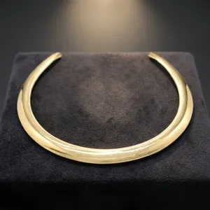 Luxury Handmade Brass Hasli <b>Necklace</b> | Gold Plated Adjustable Collar <b>Necklace</b> | Minimalist Statement Jewelry for Women - Product Image 4