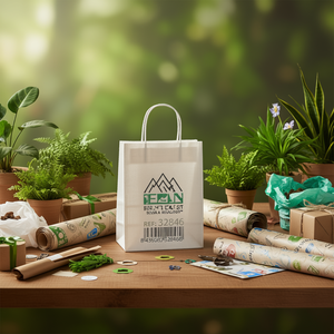 Sacchetto Regalo in Carta Iln 27x21x11 Cm Bianco Imballaggio Ecologico - Product Image 2