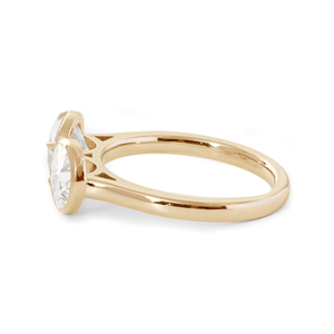 Bague de fiançailles vintage à deux pierres, diamant de laboratoire 3,5 carats, sertie clos et griffes, or jaune 14 carats, finition professionnelle, bague de mariage unique - Product Image 2