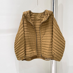 Chaqueta acolchada negra con capucha para mujer, abrigo con cremallera, ropa de abrigo cálida para invierno - Product Image 5