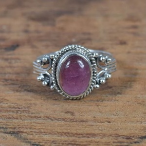 925 Sterling <b>Silver</b> Pink Tourmaline Bezel <b>Set</b> <b>Ring</b> Handmade Designer Gemstone <b>Ring</b> for Women October Birthstone Fine Jewelry - Product Image 2