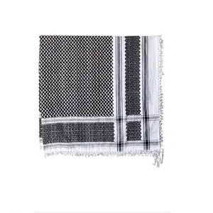 Black and White Shemagh Desert Keffiyeh Arafat Square Scarf Cotton Scarf Wrap Multicolor 100% Cotton