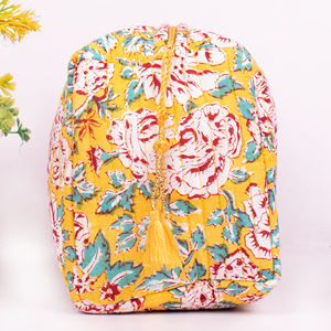 Handmade Eco-Friendly Durable Block Printed Cotton Quilted Multicolor Cosmetic Makeup <b>Bag</b> <b>Travel</b> Luxury <b>Organizer</b> Use Daily Life - Product Image 4