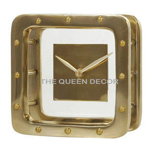 Home Decor Desk <b>Clock</b> Shiny Wood And Stainless Steel Material Living Room Dining Room <b>Clocks</b> Fashion Metal <b>Modern</b> Table <b>Clock</b> - Product Image 6