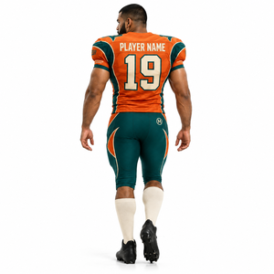 Tenue de football américain personnalisée pour hommes adultes, maillot et pantalon de football sublimés, spandex/polyester, respirant, antibactérien - Product Image 3