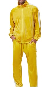 Hot Selling Fashionable Velvet <b>Velour</b> Track Suits Two Pcs Zipper Suit Sweat Stylish <b>Velour</b> Suit Yoga Yellow <b>Tracksuit</b> Breathable - Product Image 5